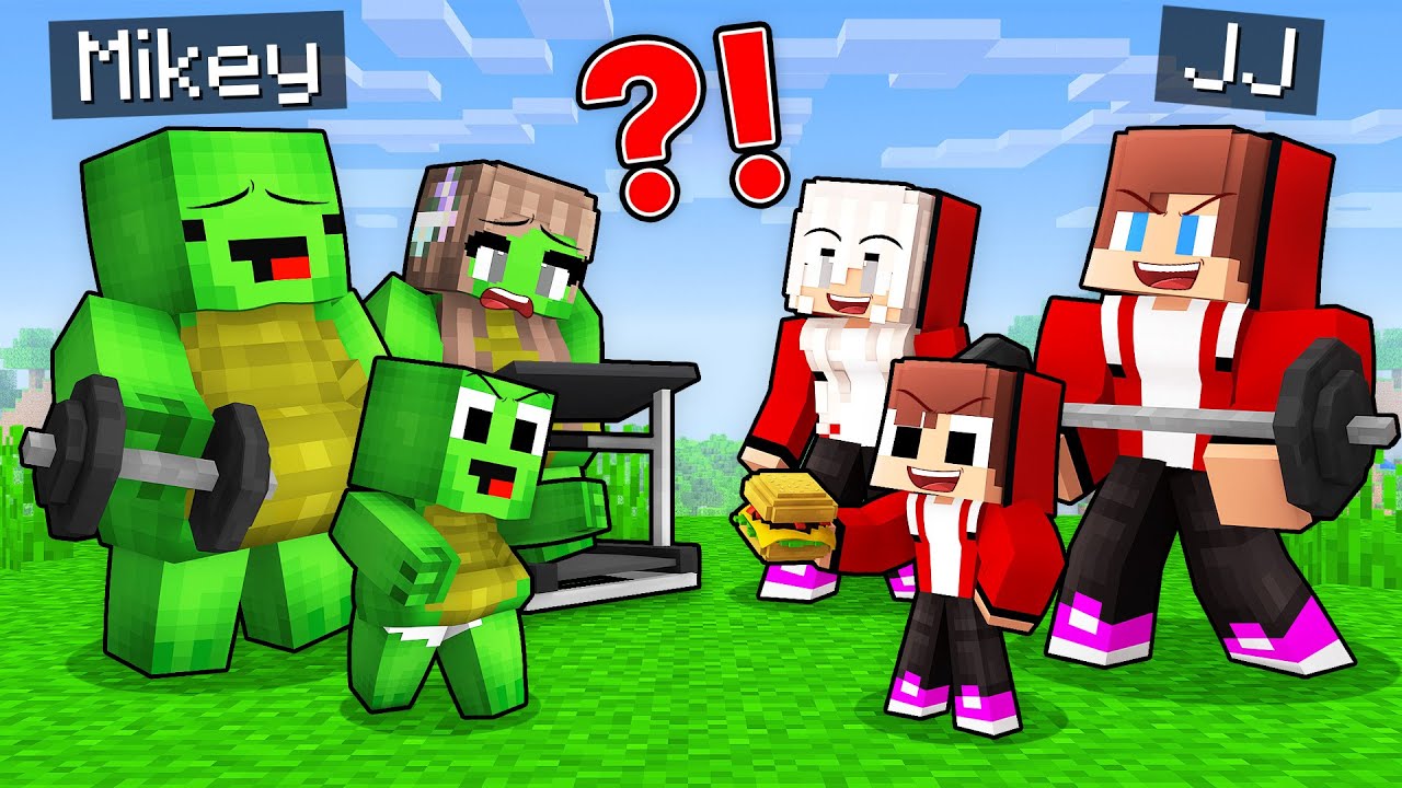 JJ Family Became STRONG and Fat Mikey Family in Minecraft