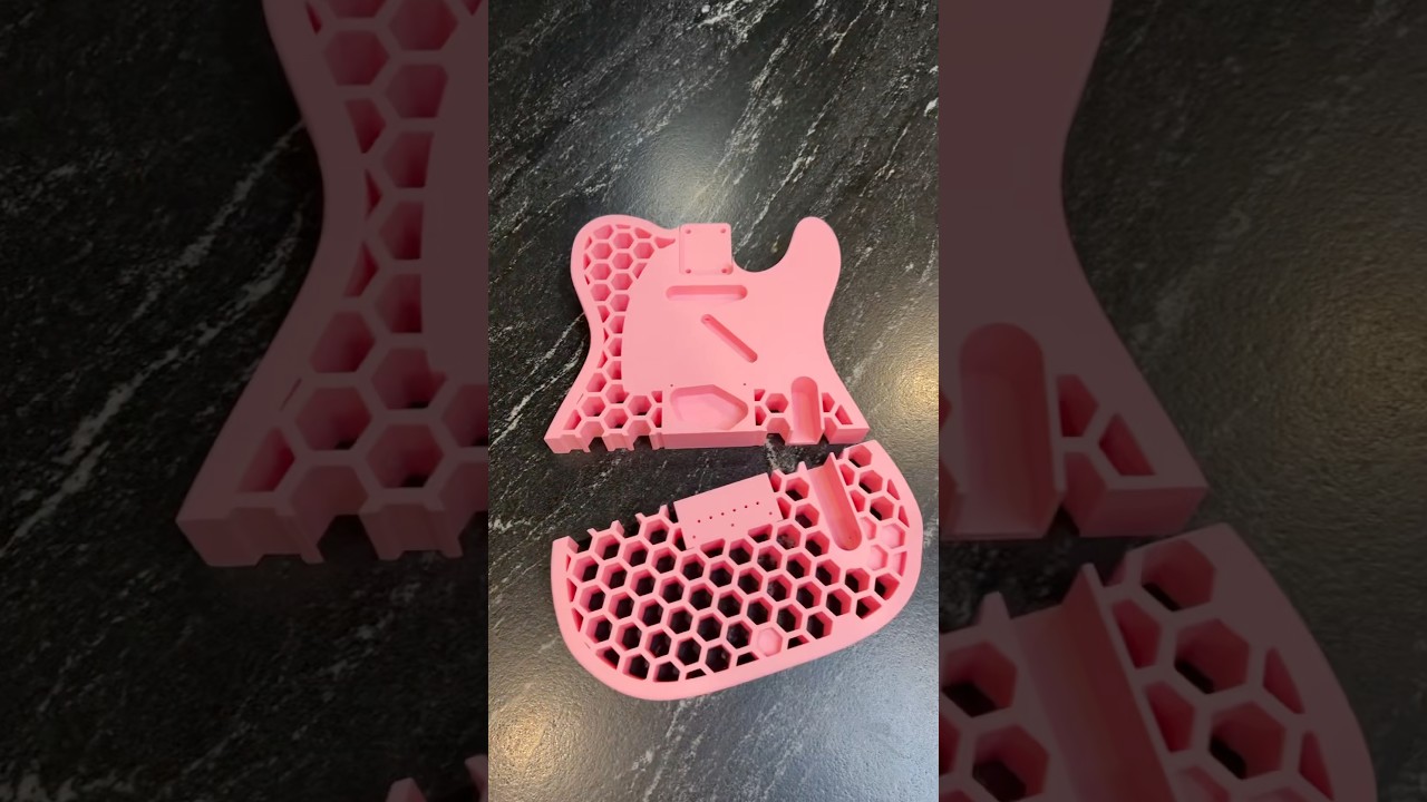 Pink Telecaster inspired guitar! #3dprinting #telecaster #guitar