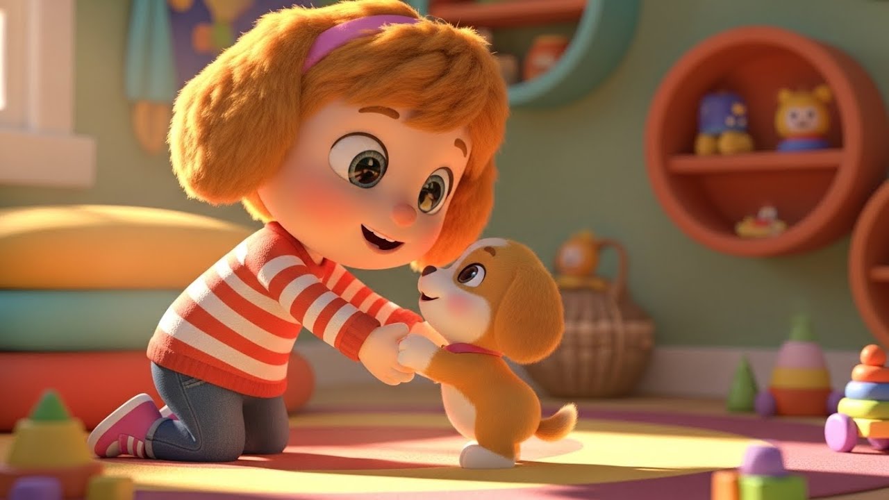 Sleepy Puppy Wants a Hug | Fun Puppy Action Song for Kids | Nursery Rhyme