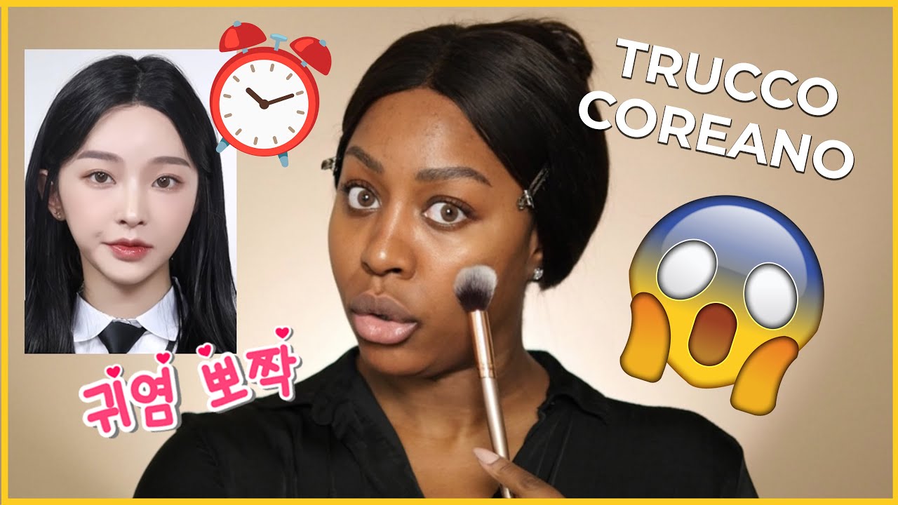 Provo a fare un TRUCCO COREANO 😰 PELLE SCURA | Back To School Korean Makeup Tutorial on Dark Skin |
