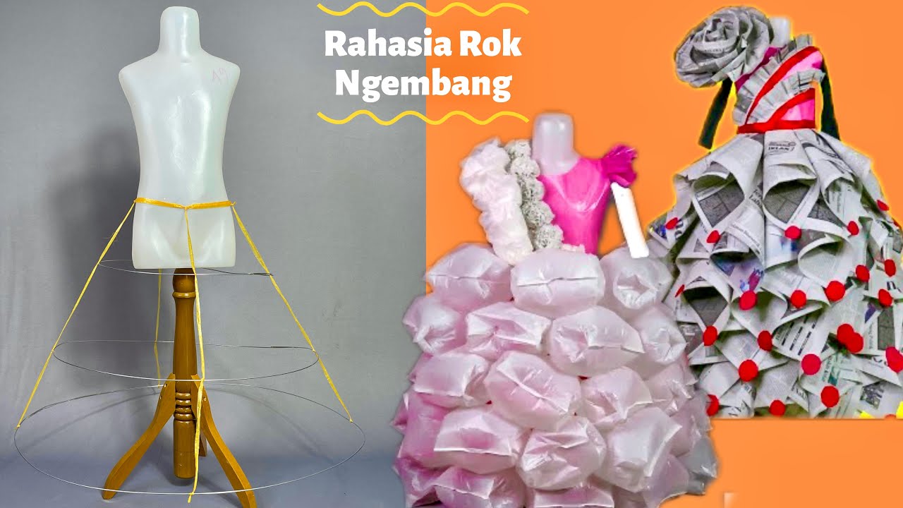 Ide kreatif membuat petticoat pengembang rok baju costum gaun karnaval 17 agustus dr barang bekas