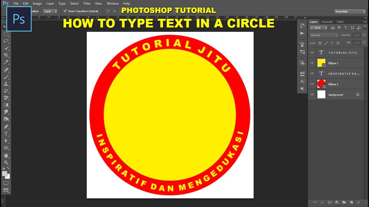 CARA MEMBUAT TULISAN MELINGKAR PADA PHOTOSHOP || TUTORIAL PHOTOSHOP