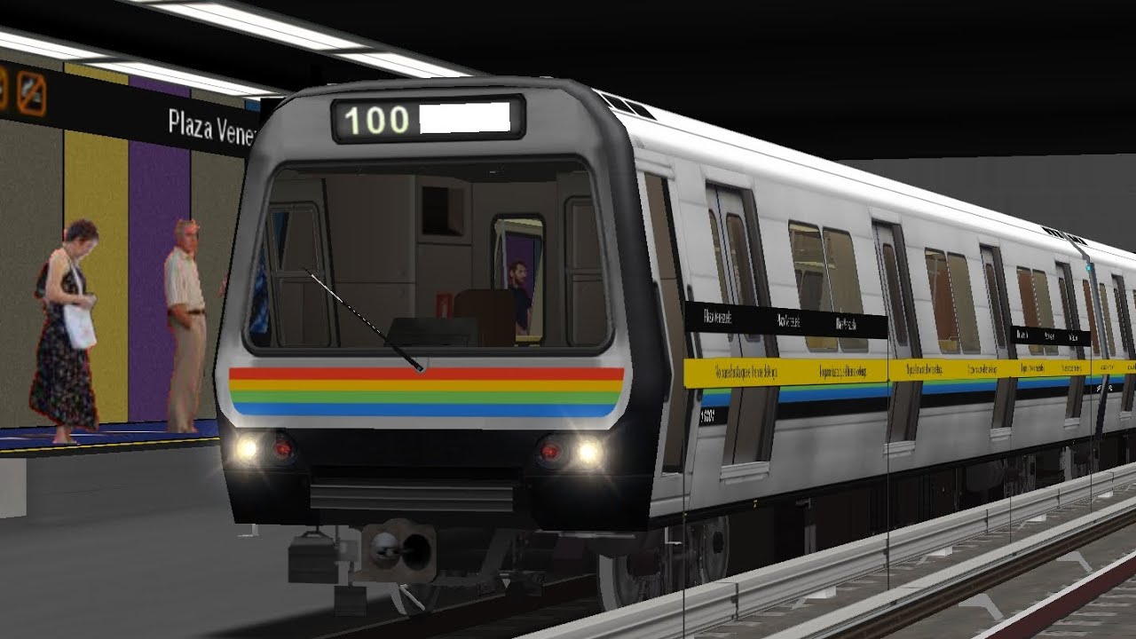 Openbve Línea 3 del metro de caracas con el Tren  S1 original de Plaza Venezuela Hasta la Rinconada
