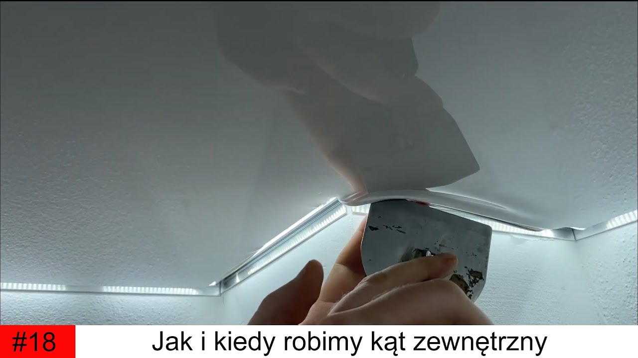 #18 Zewnętrzny kąt w suficie napinanym.