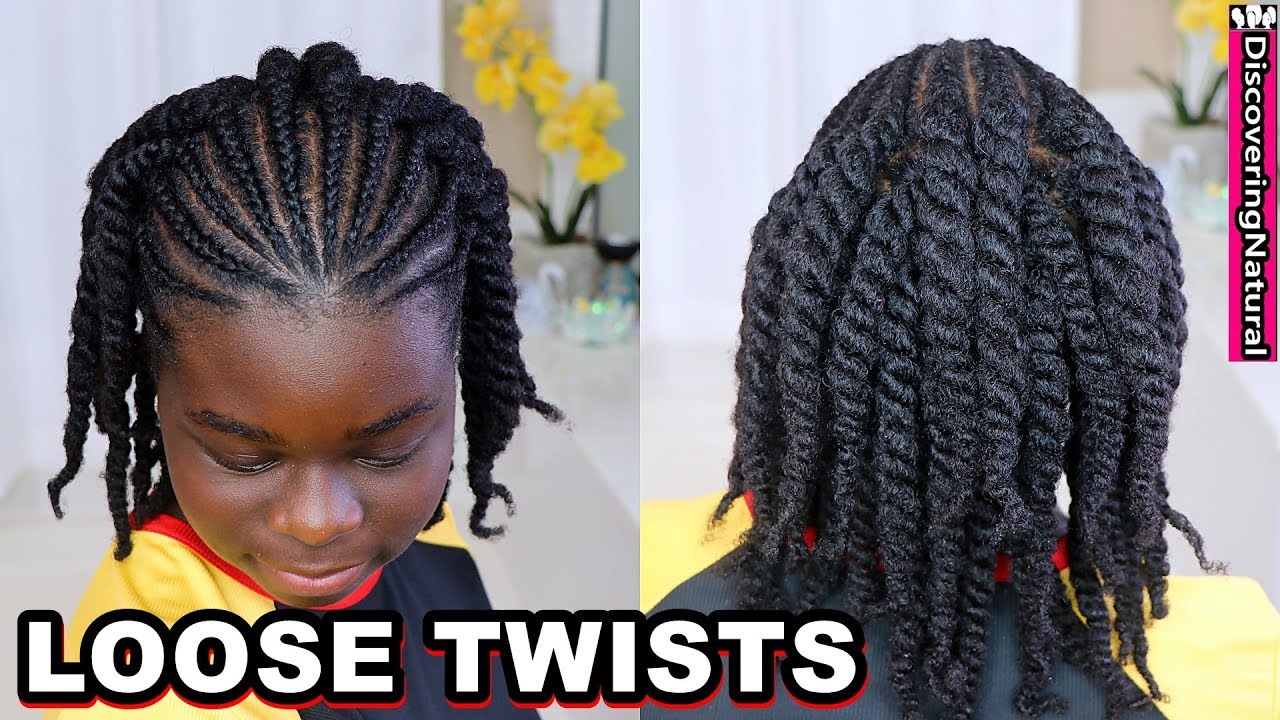 How to do Loose Twists with Cornrows on 4c Natural Hair