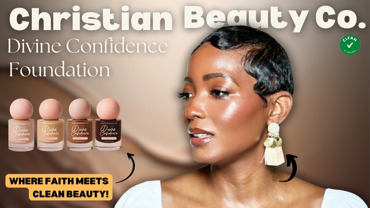 CHRISTIAN BEAUTY CO DIVINE CONFIDENCE PLANT- POWERED FOUNDATION Try-On BROWNSKIN + Swatches/ Review