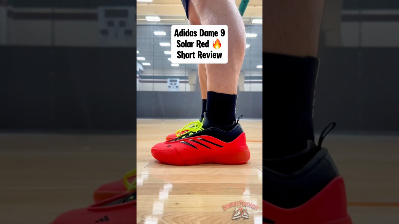 Adidas Dame 9 &ldquo;Solar Red&rdquo; On Feet & In Hand Looks - Short Review #shorts #damianlillard #adidas