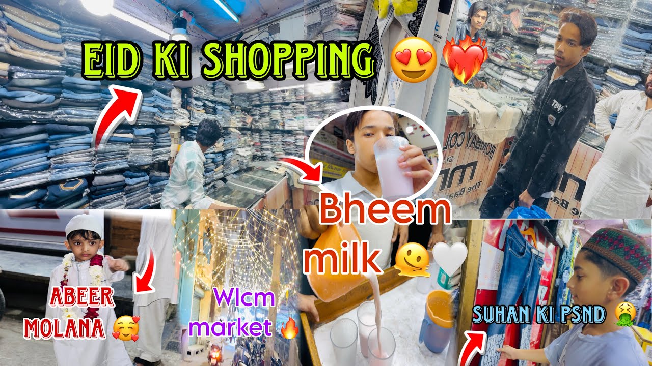 [DAY 24 RAMZAN❤️]Eid ki shopping start 🔥jafrabad se kyu nhi liye kapde? Bheem milk😛#islmaic 