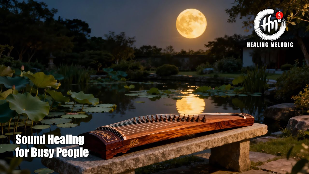 GUZHENG Under The MOON 🌕 - Sound Healing Melodic |15 Minutes of Vibrations for Peaceful Focus