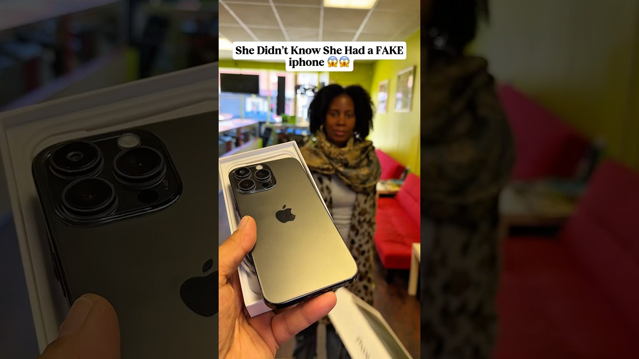 Somebody SCAMMED Her With a FAKE iPhone 😢 #shorts #iphone16promax #moneytalkswireless #apple