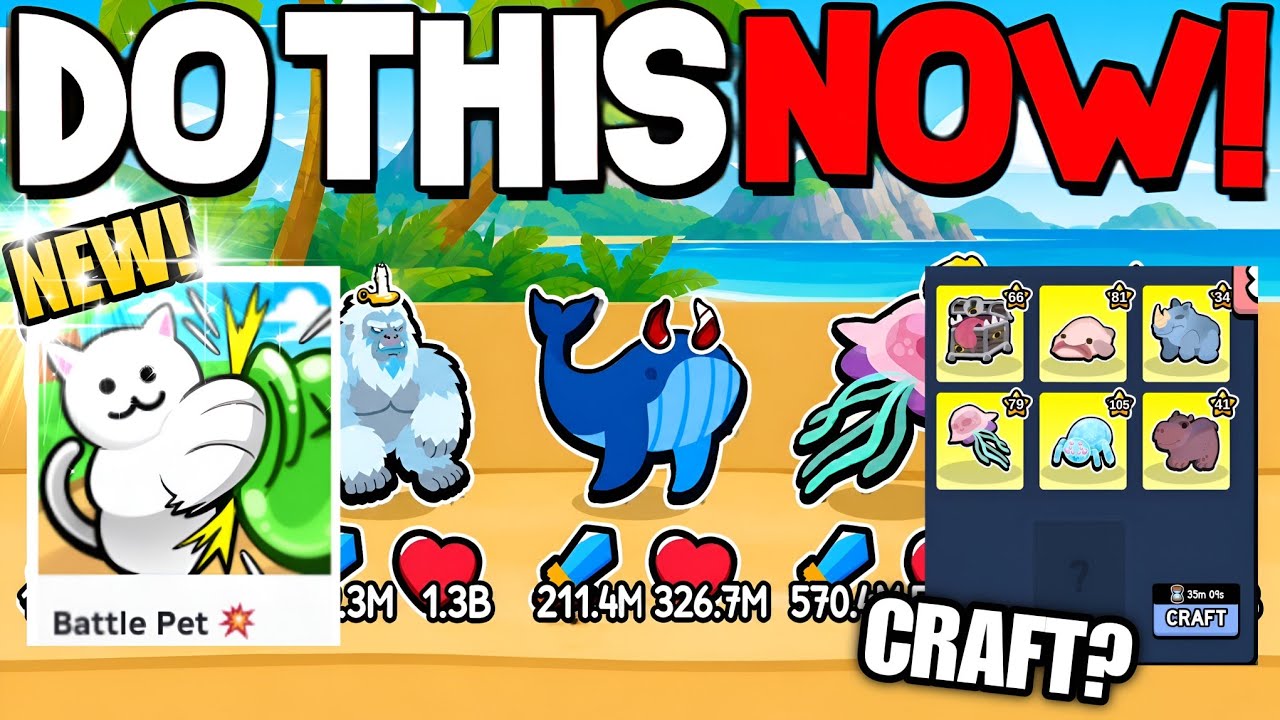ОБНОВЛЕНИЕ Battle Pet: УЛУЧШЕНИЕ ИГРОВОГО ПРОЦЕССА!! (БЛЕСТЯЩИЕ ПИТОМЦЫ, КРАФТ, ЕДА) Roblox