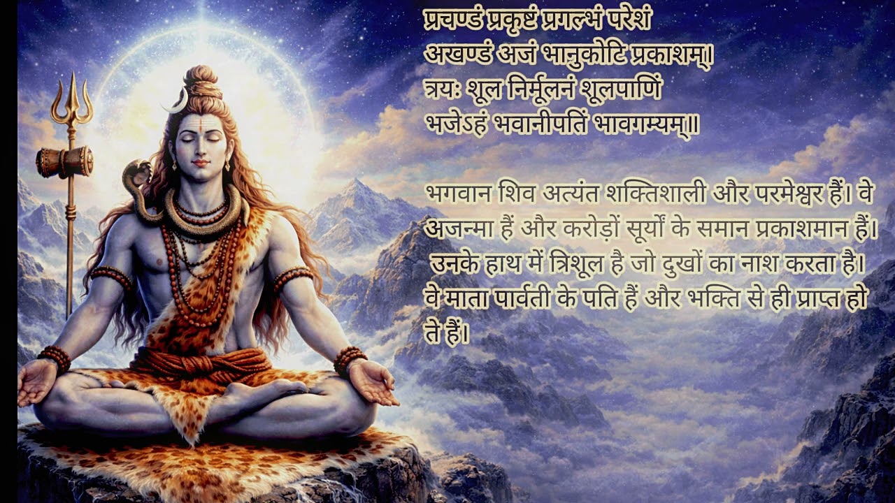 नमामि शमीशान निर्वाण रूपम् |with Lyrics & meaning #shiv bhajan #har har mahadev #bhakti #shivbhajan