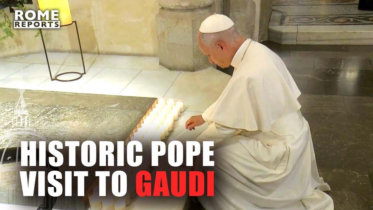 Leo XIV becomes first pope to visit the tomb of the architect of the Sagrada Familia, Antoni Gaudi