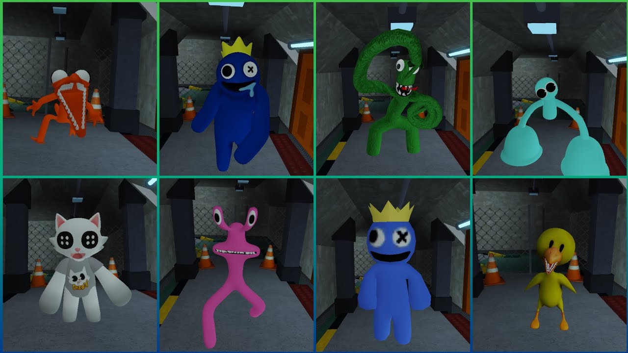 SubLevel A Vs Party Room! 😨 All 8 Monster Jumpscares | Rainbow Friends Chapter 1 RP (Roblox)