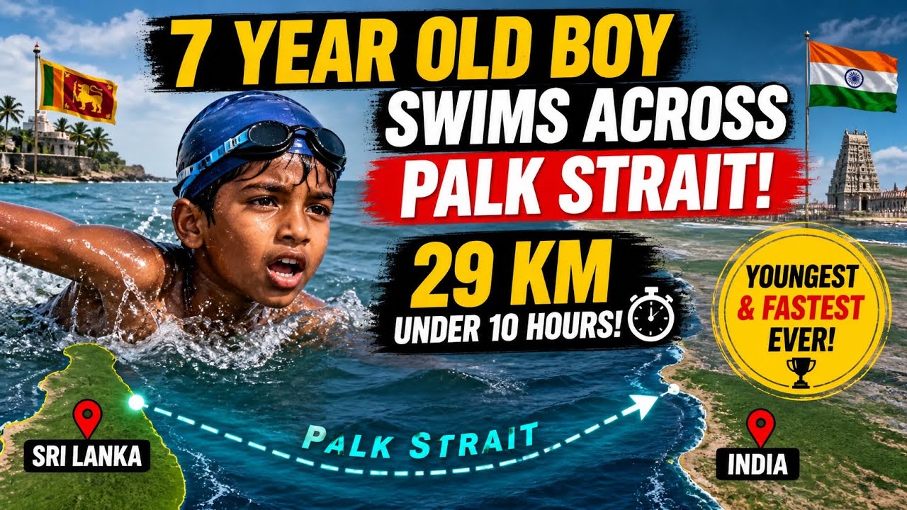 🌊 7-Year-Old Swims 29KM Across the Palk Strait &mdash; World Record!