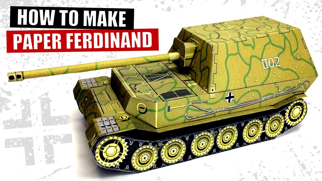 How to make Ferdinand paper tank destroyer easy model WW2, DIY Panzerjäger Tiger P papercraft model