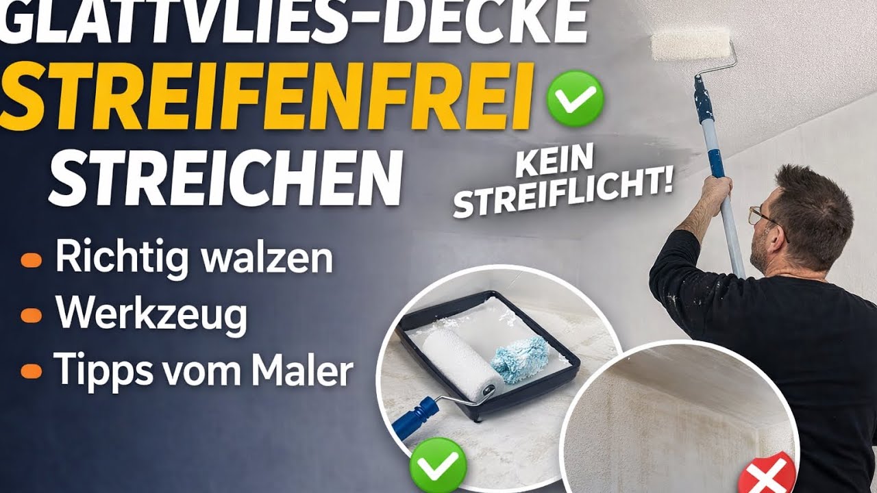 Decke streichen ohne Streifen – So funktioniert der Kreuzstrich bei Glattvliesdecken