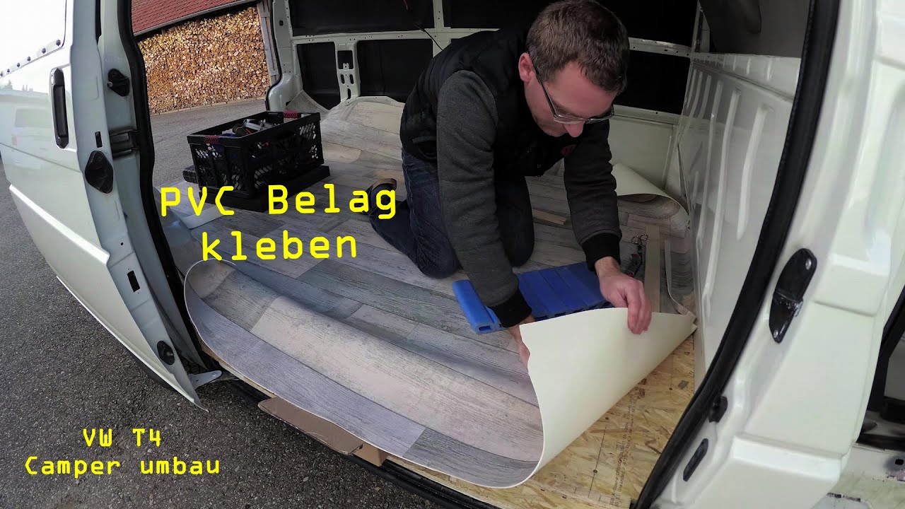 VW T4 umbau zum Camper Van - #12 - PVC Bodenbelag einkleben | Ben am Leben