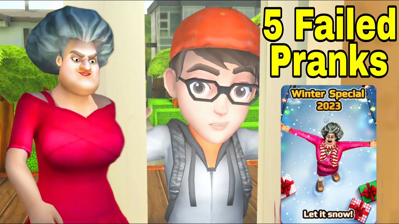 Scary Teacher 3D Version 6.9.1 | Let It Snow Chapter All 5 Failed Pranks