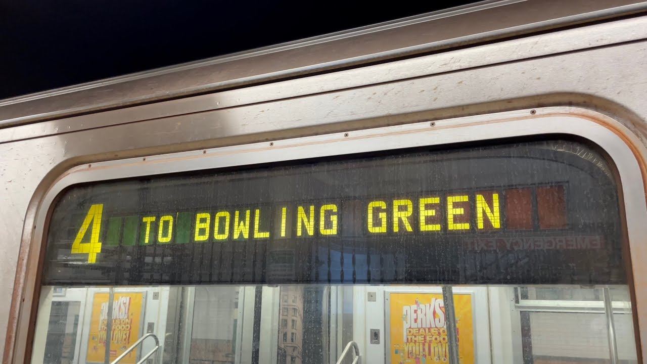 IRT Lexington Avenue Line: R142/R142A Bowling Green bound 4, 5 Trains at Wall Street