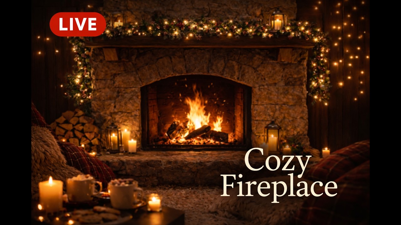 LIVE: Cozy Fireplace Ambience 🔥 Real Crackling Fire Sounds for Sleep & Relaxation (no music)