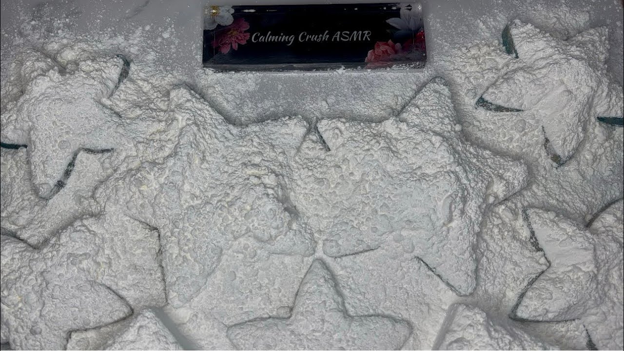 Cornstarch Overload Grey Reformed Gym Chalk Stars and side of Fresh Blocks Crushing | ASMR