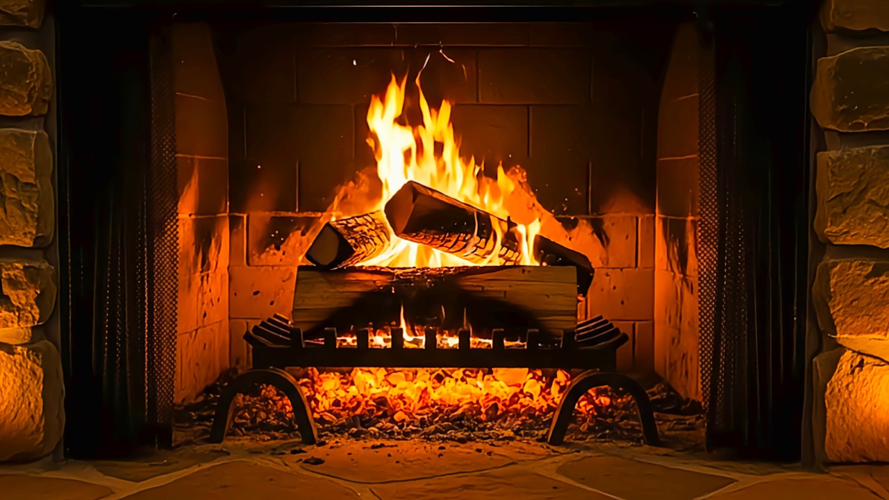 🔥Cozy Fireplace Crackling | ❄️Snowy Winter Cabin | Winter Ambience