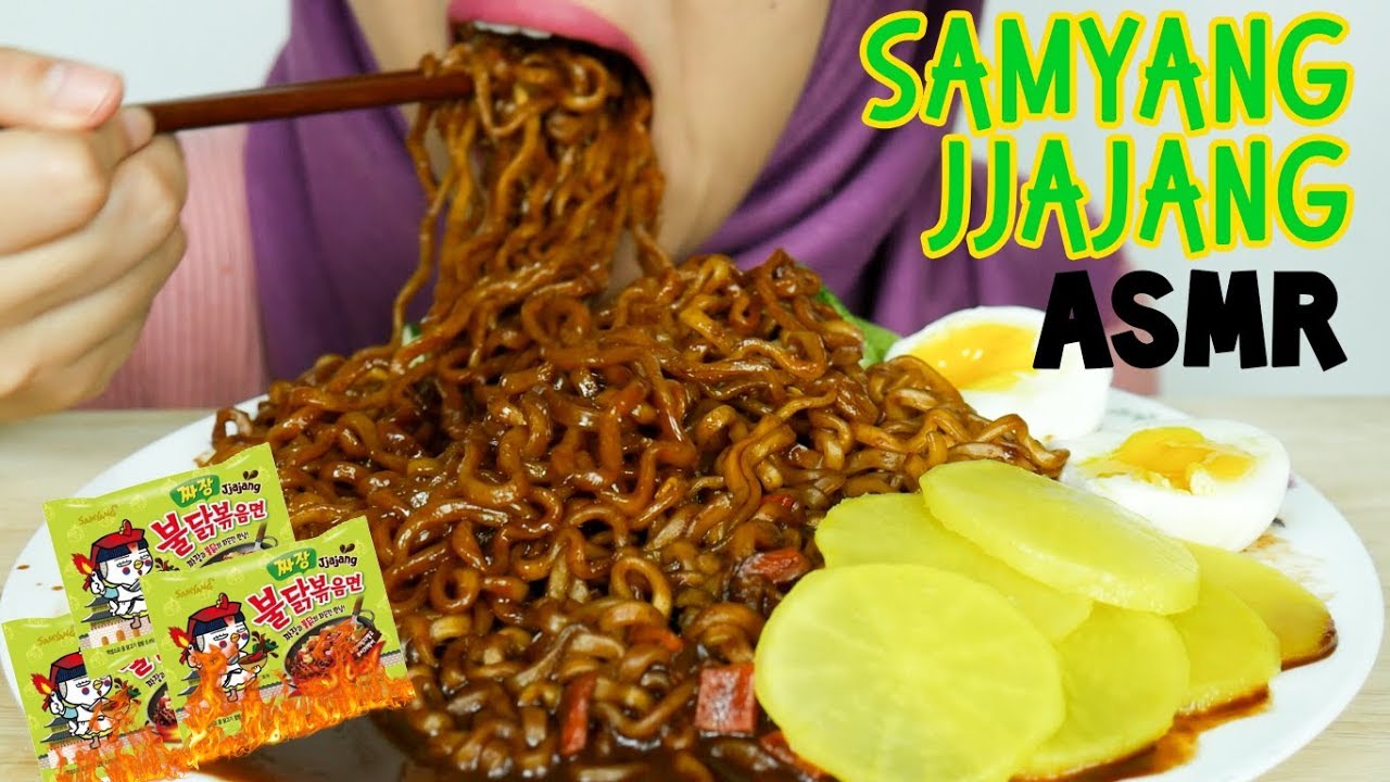 #78 Request ASMR Eating Sounds: Samyang Jjajang || 먹방 || No Talking || ASMR Indonesia