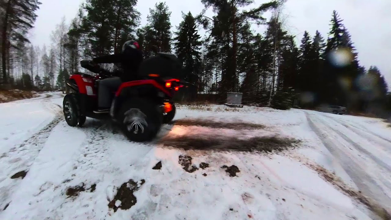 CFMOTO CFORCE 520L EFI EPS Long 2022:  first snow & Insta360 ONE X2 @fatstarman