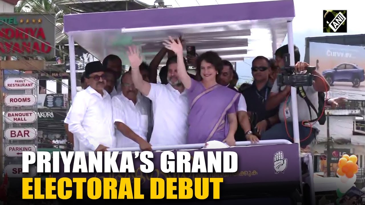 Priyanka Gandhi Vadra, Rahul Gandhi hold massive roadshow in Wayanad ahead of filing nomination