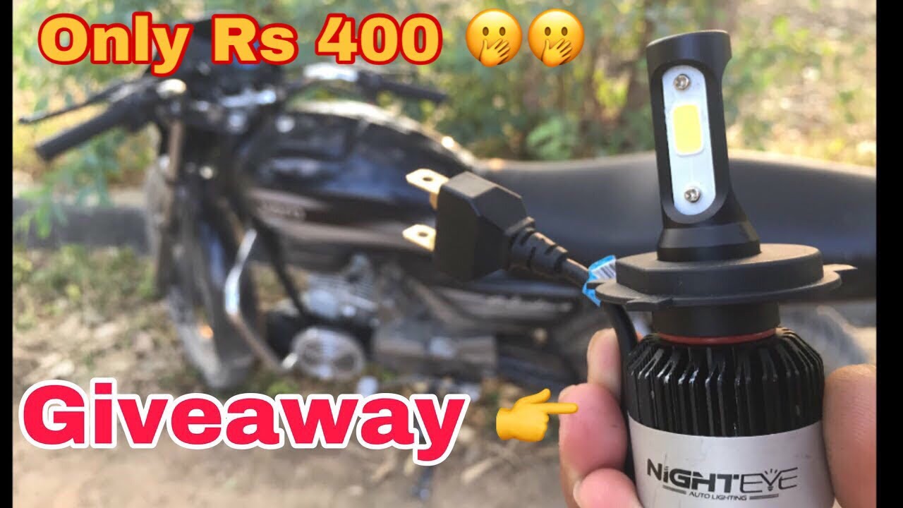 Giveaway Best led light Install night eye led Splendor plus & all motorcycle and scooters | NIGHTEYE