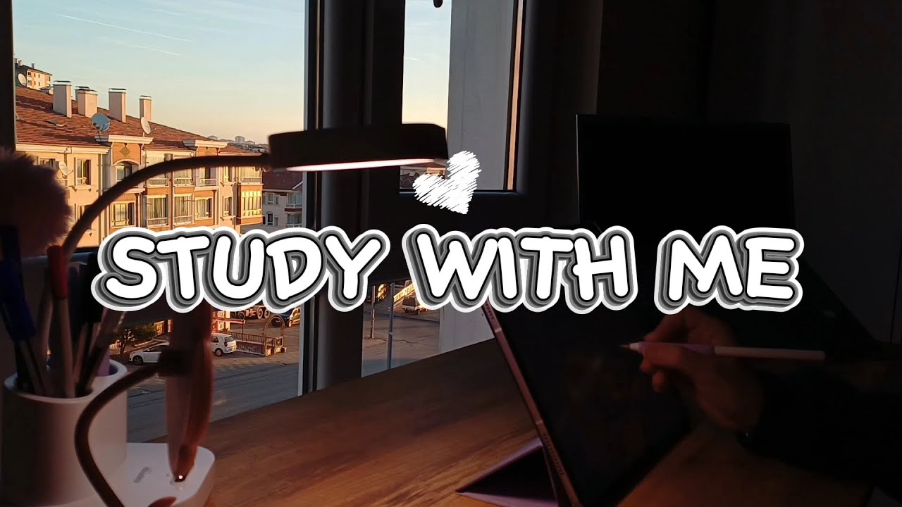 1 HOUR STUDY WITH ME | 🌆 Morning Ambient - NO MUSIC | Peaceful room at sunset