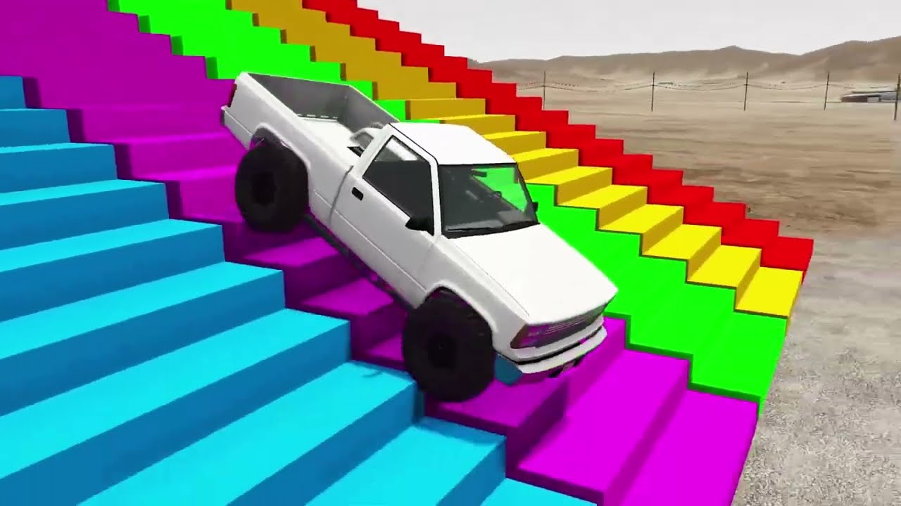 TRANSPORTING PIXAR CARS & FRUITS WITH COLORED & JOHN DEERE vs CLAAS vs TRACTORS - BeamNG.drive #983