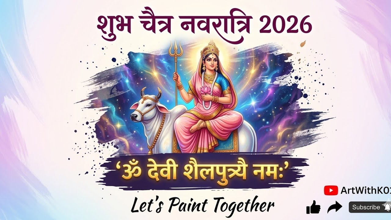 Maa Durga Acrylic Painting | Navratri 2026 Day 1 | Maa Shailputri #navratri #maadurga