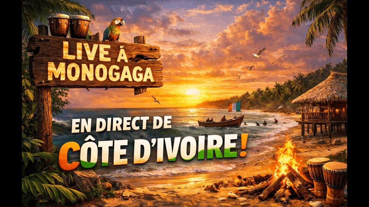 Live sur l'une des plus belles plages de Côte d'Ivoire : Monogaga