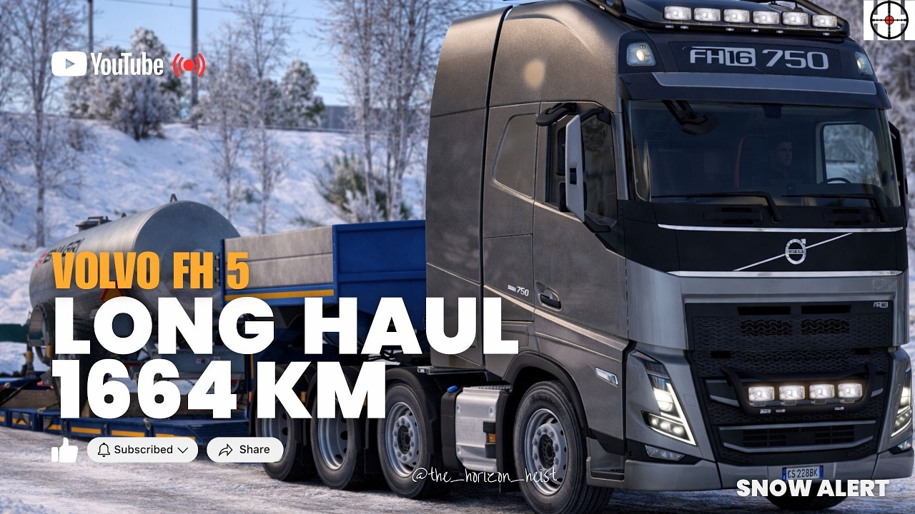 VOLVO FH5 🚛 1664 KM Long Haul | SNOW | Nuremberg &rarr; Glasgow | ETS2