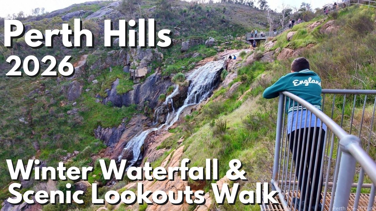 Perth Lesmurdie Falls Walk 2026 &mdash; Winter Waterfall & Scenic Lookouts (4K)