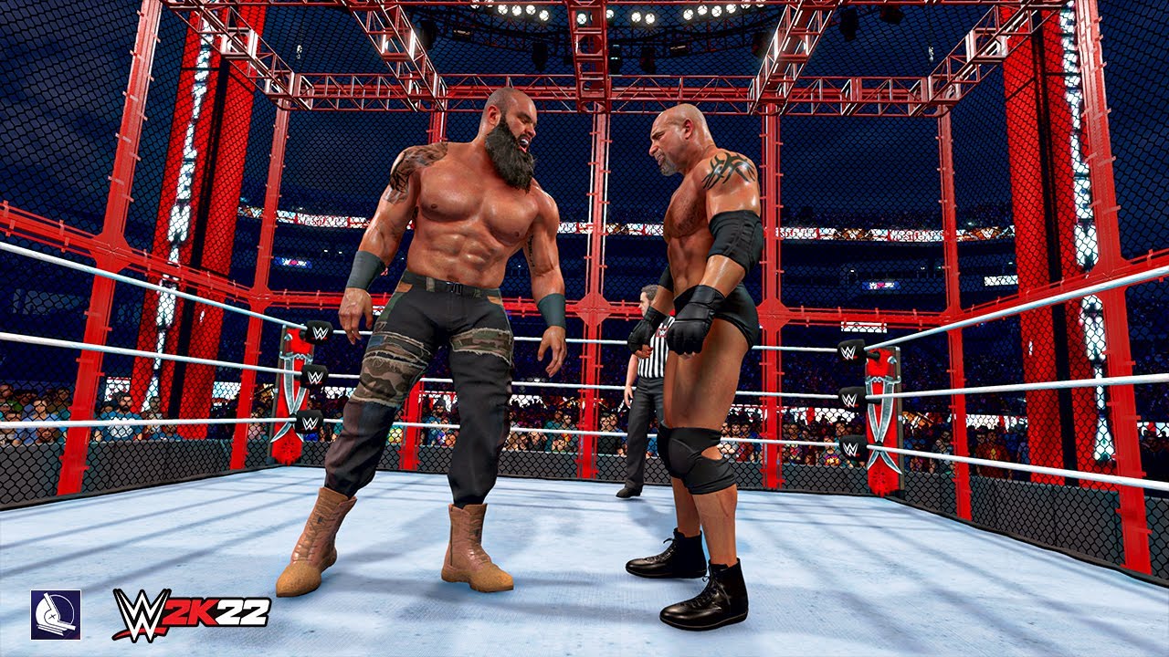 WWE 2K22 Goldberg vs Braun Strowman (Hell In A  Cell gameplay)