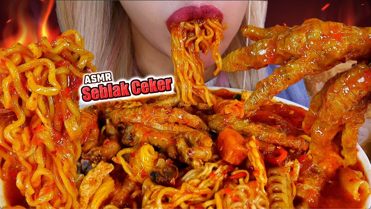 PEDES NDOWER 🥵 ASMR SEBLAK CEKER TULANG LUNAK PEDAS NYEMEK🔥 HOT JELETOT❗️SPICY CHICKEN FEET