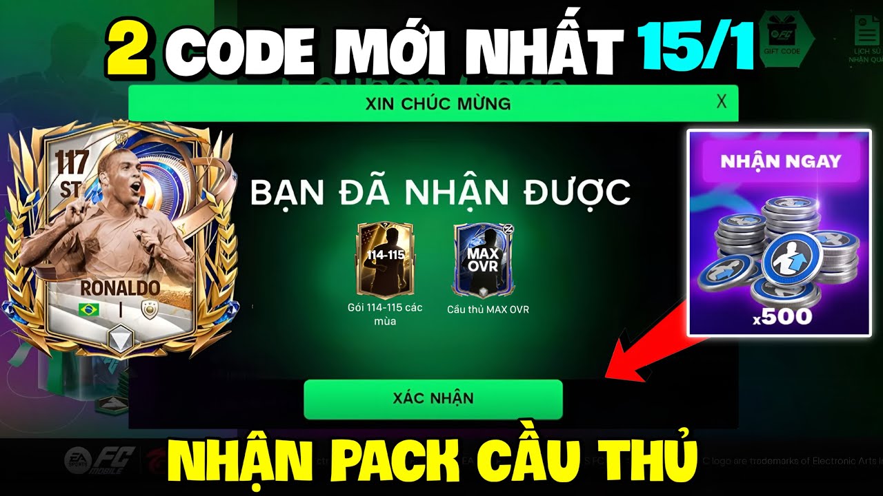 Nhập 2 Code Fc Mobile VN Mới Nhất Nhận Pack Cầu Thủ V&agrave; FV Miễn Ph&iacute; C&ograve;n Sử Dụng Được