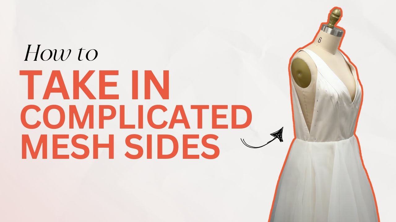 Taking in Complicated Sides (V shape Mesh cutout on sides of satin dress)