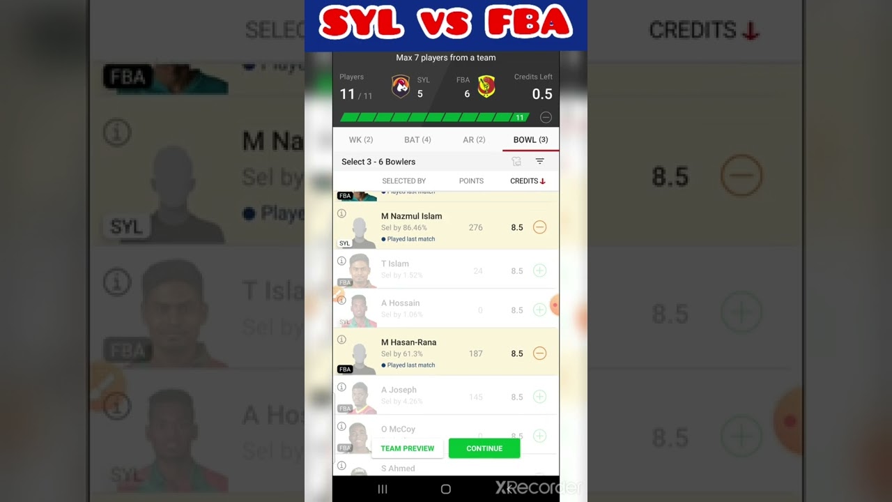 SYL vs FBA dream11 prediction🔥🤑🔥🤑🔥🤑,#Shorts,SYL vs FBA bpl match prediction,SYL vs FBA dream11,BPL