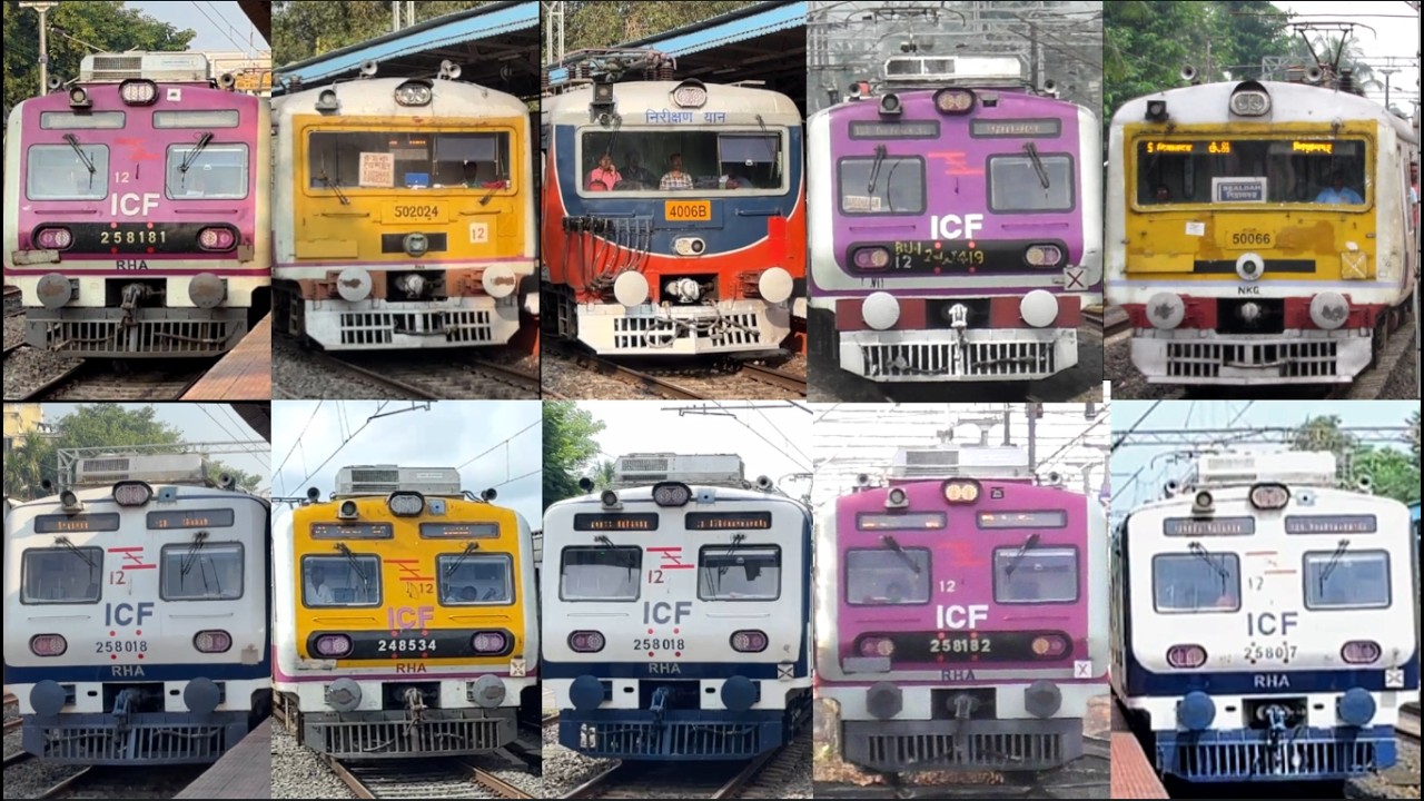 [17 in 1] Amazing multicolored different model EMU local Trains- Sealdah Main I Kolkata's Lifelines