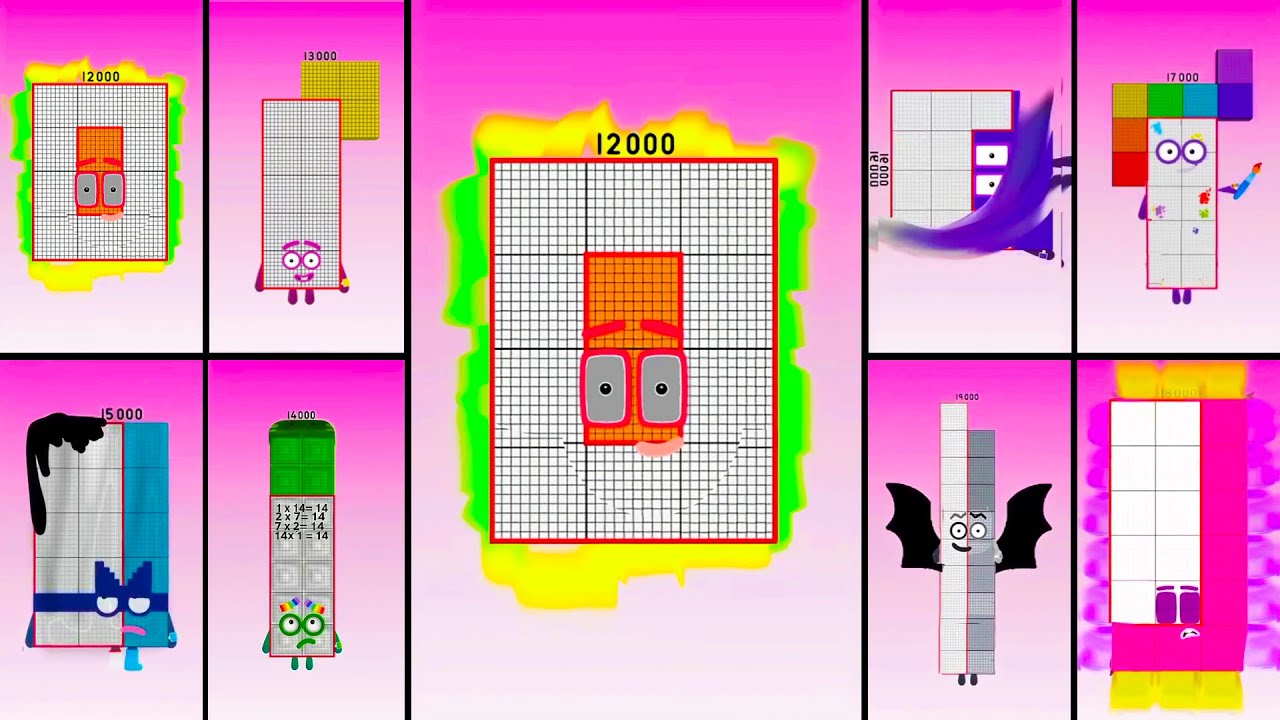 Sprunki OC ALL Numberblocks 12 000 - 19 000 | Compilation Incredibox #sprunki #numberblock #mina