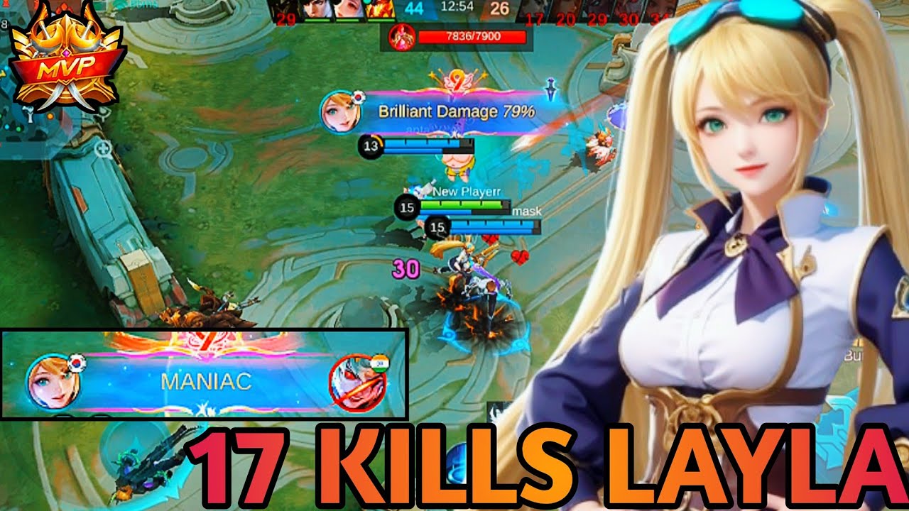 17 Kills + Maniac!! God Among Men Layla Legendary and Mvp Gameplay | MLBB 5V5!!