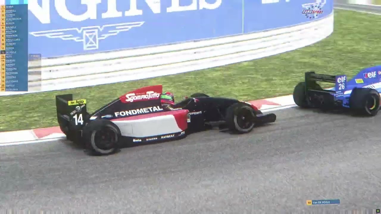 Fondmetal Ford GR02 de 1992 TV cam Eric Van De Poele