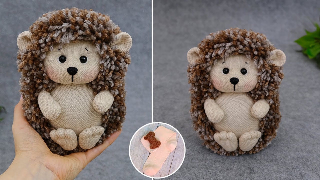 Милый ежик из носков 🦔🧦 Игрушка из носков своими руками