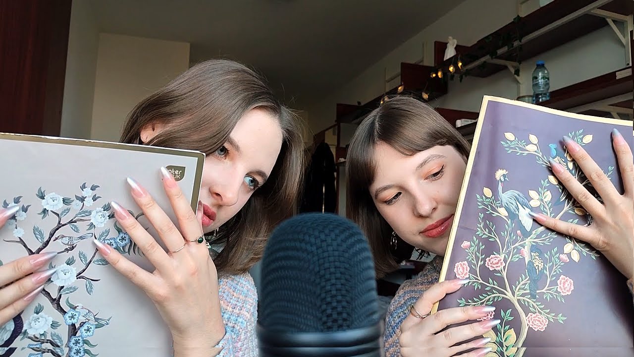 real twin sisters do ASMR in perfect sync
