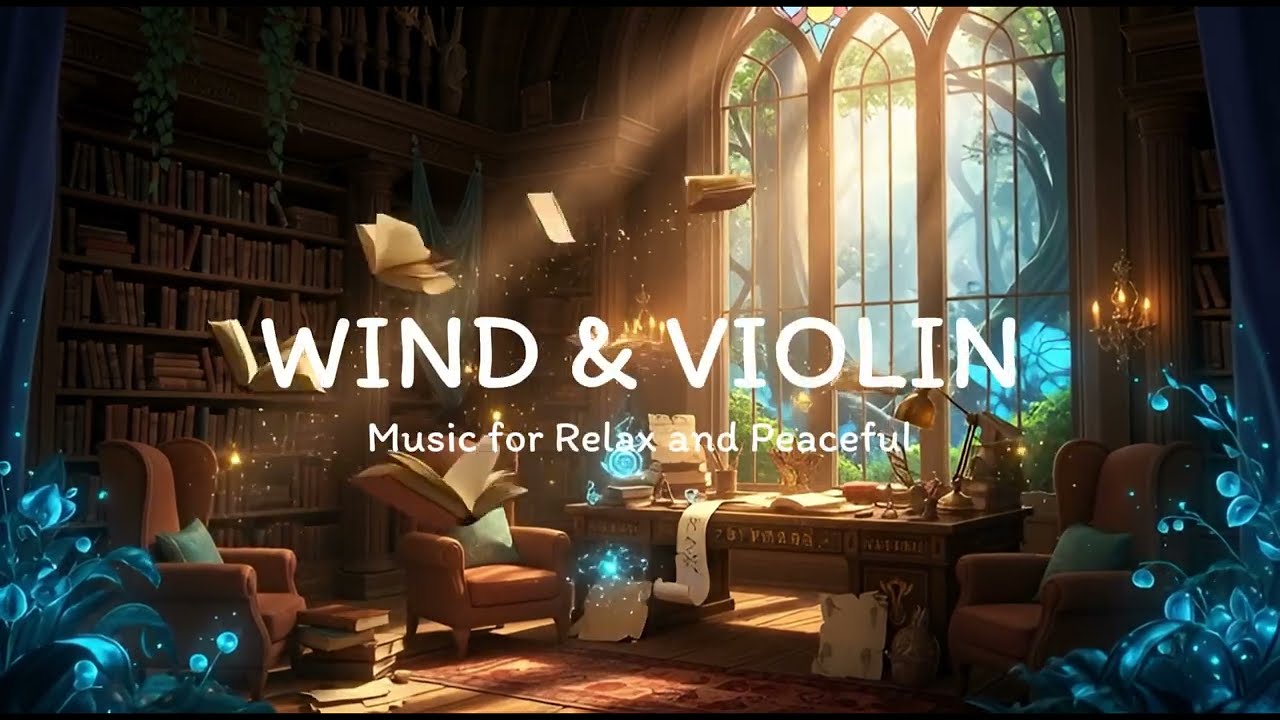 Magical Library Ambience | Violin & Rain for Study