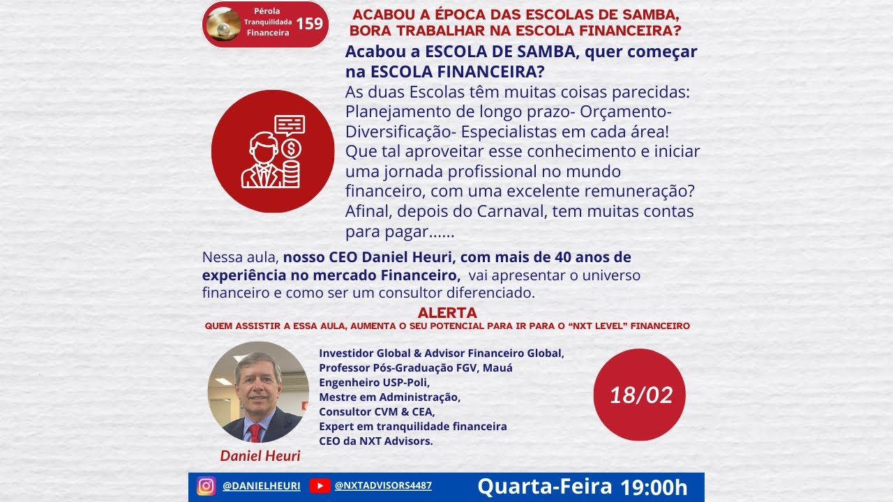 PTF# 159 – Acabou a época das ESCOLAS de SAMBA, bora trabalhar na ESCOLA FINANCEIRA? 📱